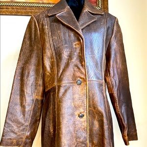 Women’s leather trench coat